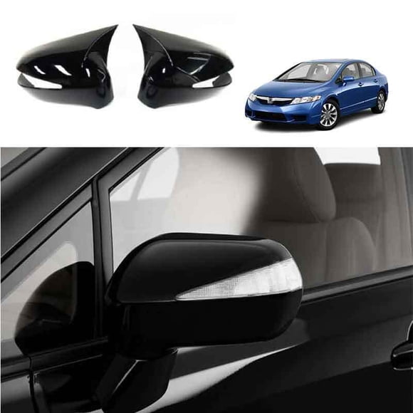 Suitable for Honda Civic 8th 2006-2011 glossy black exterior rearview mirror cover decoration 2 pieces-