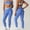 Blue, variant on PISONIC Women's Workout Sets 2 Piece - Seamless Cross Yoga Leggings and Sports Bra Gym Outfits Activewear Matching Set