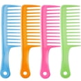 thumbnail image 1 of FrostHike 4 Pieces 9 1\\/2 Inches Anti-static Large Tooth Detangle Comb, Wide Tooth Hair Comb Salon Shampoo Comb for Long Hair and Curly Hair (Mutil Color 3), 1 of 5