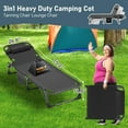 thumbnail image 3 of Slsy 3 in 1 Folding Camping Cots with Mattress, 5 Position Adjustable Patio Folding Lounge Chair, Perfect for Sunbathing, Camping, Pool, Beach, Patio, 3 of 10