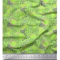 thumbnail image 1 of Soimoi Green polyester Crepe Fabric Leopard Animal Skin Printed Craft Fabric by the Yard 52 Inch Wide, 1 of 3