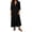 Black, variant on qafoshin Fall Dresses for Women V Neck Button Down Loose Dress Solid Color Casual Long Dress