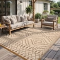thumbnail image 2 of RUG ROBOT 6'x9' Waterproof Outdoor Rug, Reversible Plastic Straw Outside Carpet for Backyard, Patio, Moroccan Indoor Outdoor Rug for Camping, Garden, Balcony, Camping & RV, Brown, 2 of 9