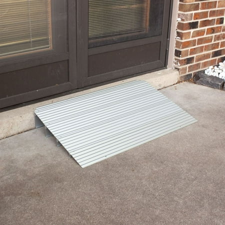Silver Spring 5-1/4in High Aluminum Mobility Threshold Ramp 600 lb. Capacity for Wheelchairs, Scooters, and Power Chairs