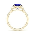 thumbnail image 2 of ANGARA Natural Round 1.8 ct Tanzanite Halo Ring with Diamond Accents in 14K Yellow Gold for Women (Size-8mm) | December Birthstone, Anniversary, Jewelry Gift for Women | Natural Tanzanite Ring, 2 of 11
