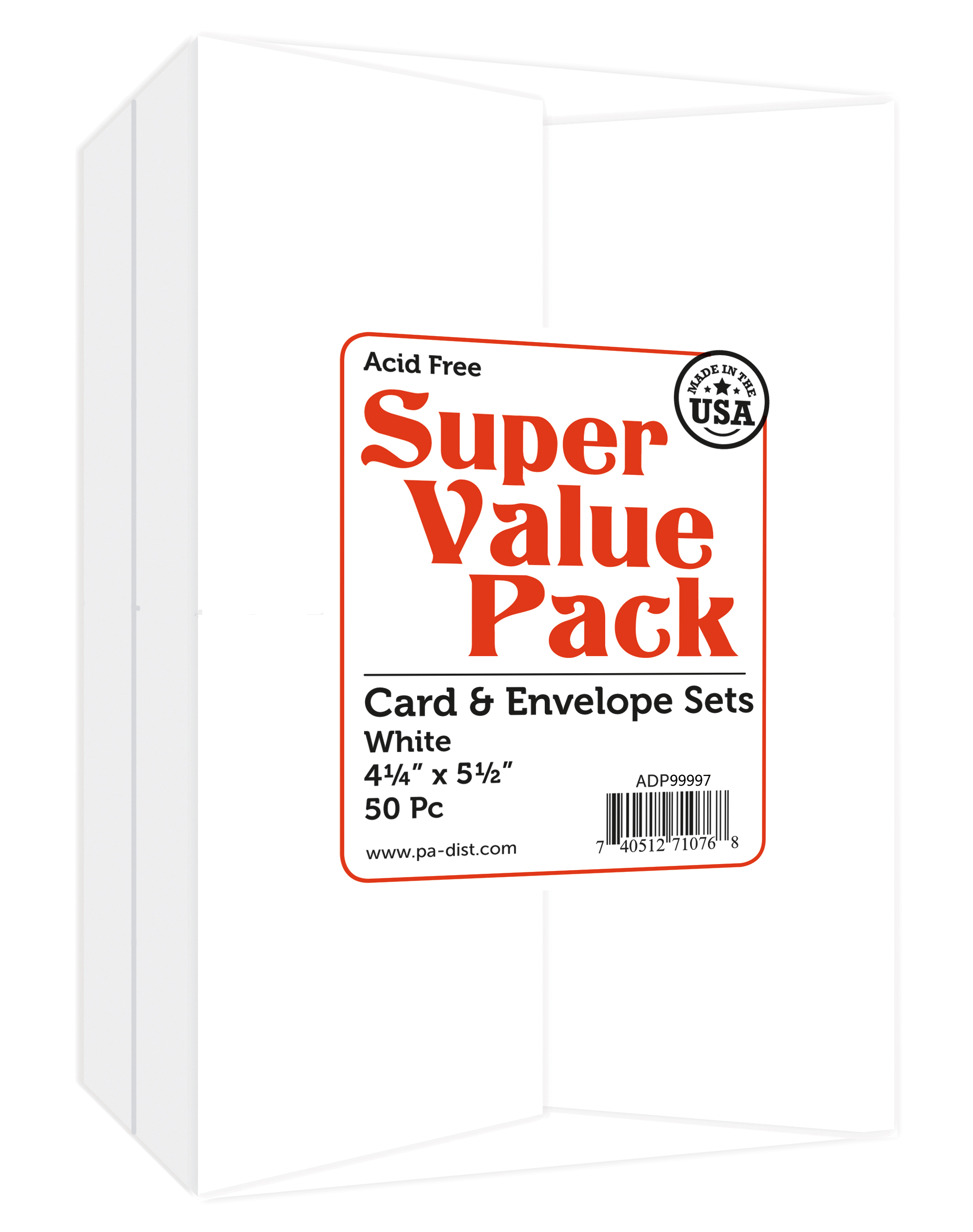 Paper Accents Super Value Cards and Envelopes - 4-1/4" x 5-1/2", White, Pkg of 50