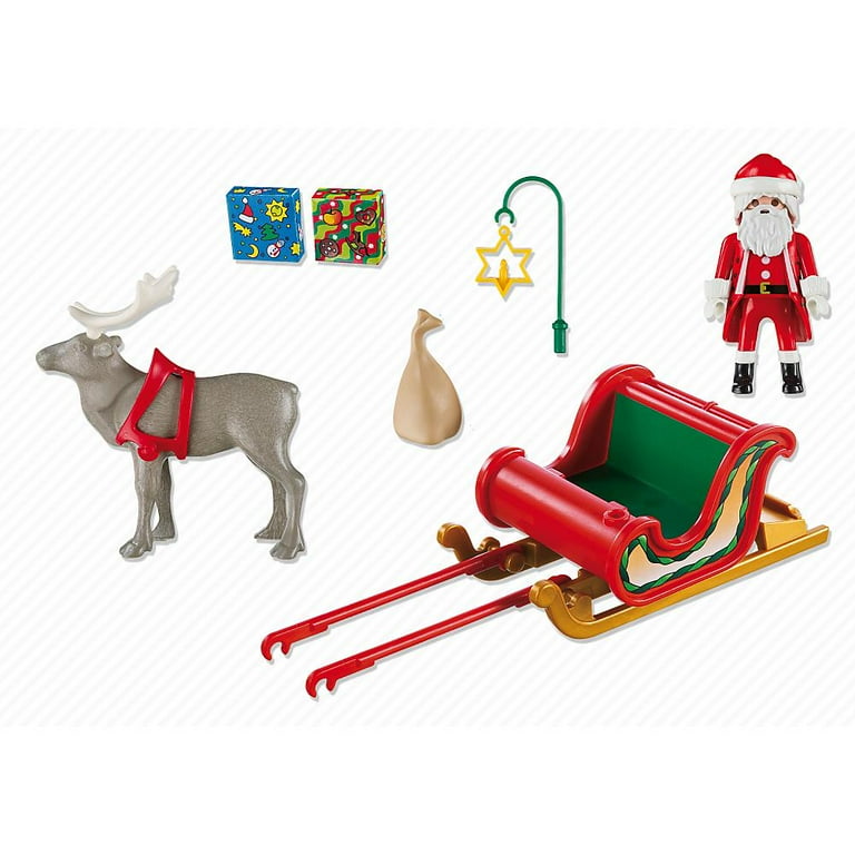 Santa Claus's Christmas Decoration: Sleigh with Reindeer Set