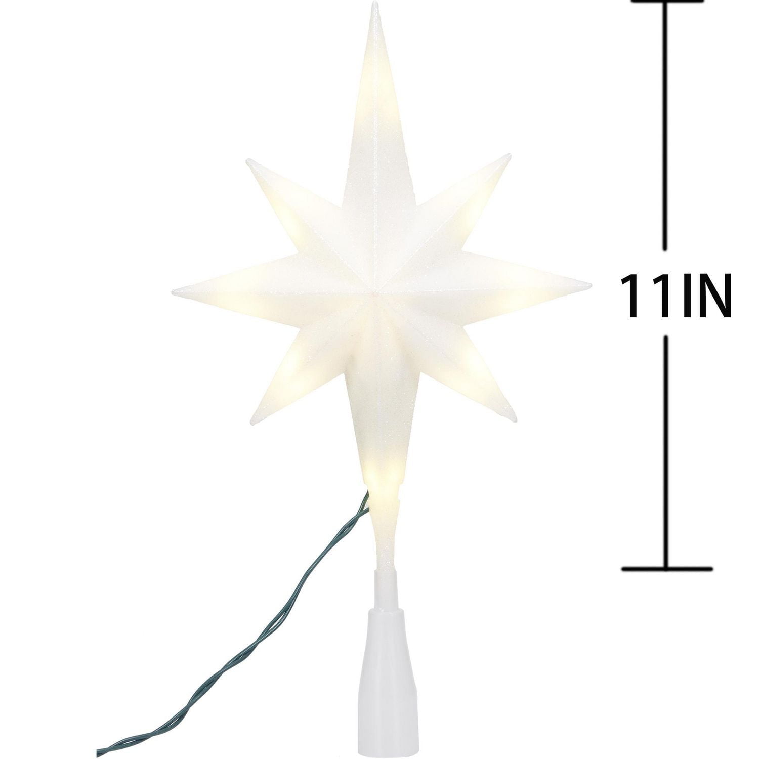 Holiday Time LED Christmas Tree Topper, Frosted Star, 11"