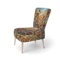 thumbnail image 3 of Designart "Chromatic Meadows with Abstract Wildflowers I" Multi-Color Wildflowers Upholstered Accent Chair - Traditional Arm Chair For Living Room, 3 of 7