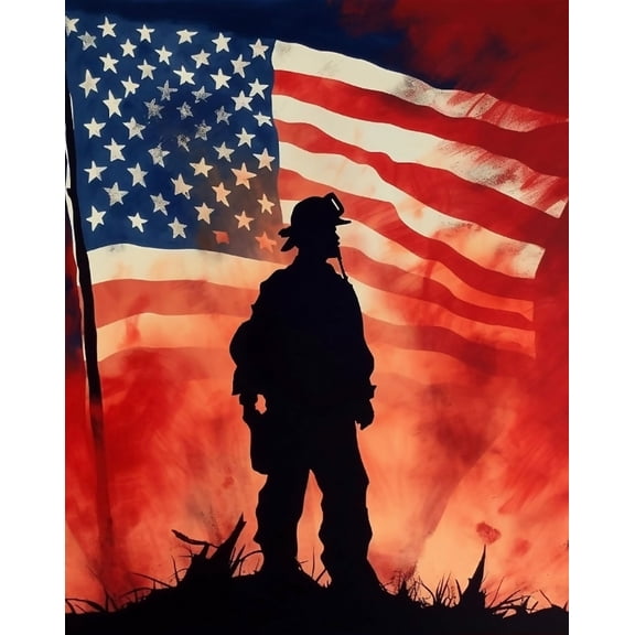 Paint by Numbers Kit for Adults -American Flag Soldier (2)- Beginners Acrylic Adult Paint by Number Kits on Canvas Digital Oil Number Painting Kits for Home Decor Gift 16"x20"-