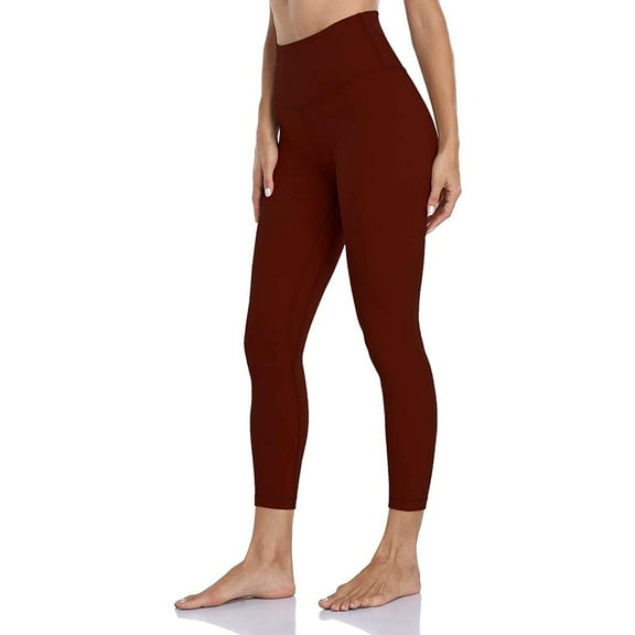 Aayomet Womens Workout Leggings Pants High Waist Tight Women's Pants Fitness Solid Yoga Pants (Red, XXL)