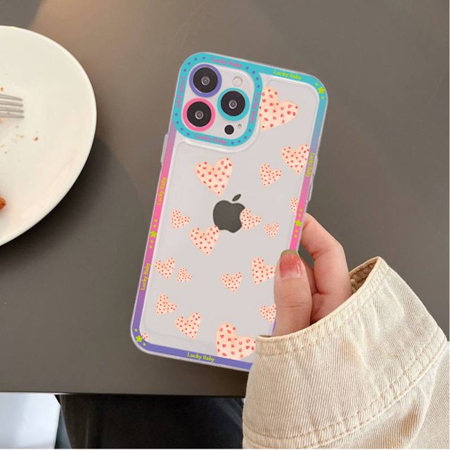 Love Heart Phone Case for iPhone 11 12 13 Mini Pro Max 14 Pro Max Case shell xuanjing unisex