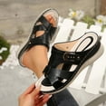 thumbnail image 4 of MKLEKYY Sandalias de Verano para Mujer, Lisas, Informales, Con Punta Abierta, Cuñas, Cómodas, para Playa, Sandalias, Zapatillas 377, 4 of 4
