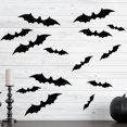 thumbnail image 4 of Pegatinas de pared de murciélagos 3D de Halloween de HBASD, resistentes al agua, para decoración de habitaciones (28 murciélagos negros), 4 of 8