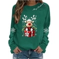 thumbnail image 4 of Ichuanyi Womens Christmas Long Sleeve Crewneck Sweatshirts Christmas Print Casual Pullover Cute Xmas Shirt Top, 4 of 5