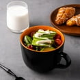 thumbnail image 7 of AmorArc Ceramic Soup Mugs with Lid, 24 oz Soup Cups with Hanlde for Coffee,Cereal,Salad,Noodles,Tea,Soup Bowls Cups,Microwave &Dishwasher Safe, Set of 4, Orange with Vented lid, 7 of 7
