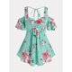 thumbnail image 1 of Blusa Talla Extra Hombro Descubierto Estampado Floral Rosegal Blusas Tallas Grandes, 1 of 5