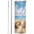 thumbnail image 5 of 20oz Insulated Stainless Steel Tumbler Mug | Starfish and Seashells On Beach Cup with Lid and Straw | Hot and cold insulation |Gifts for Men Women Teens, 5 of 6