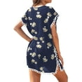 thumbnail image 2 of FIUFY Womens Chiffon Swimsuit Cover-ups Short Sleeve Bikini Beach Coverups Dress for Swimwear, 2 of 3