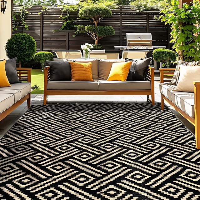 Outdoor Rug Outdoor Plastic Straw Rug for Patio Reversible Out Door Carpet for Camping Deck Rv x Area Carpet Balcony Porch Backyard and