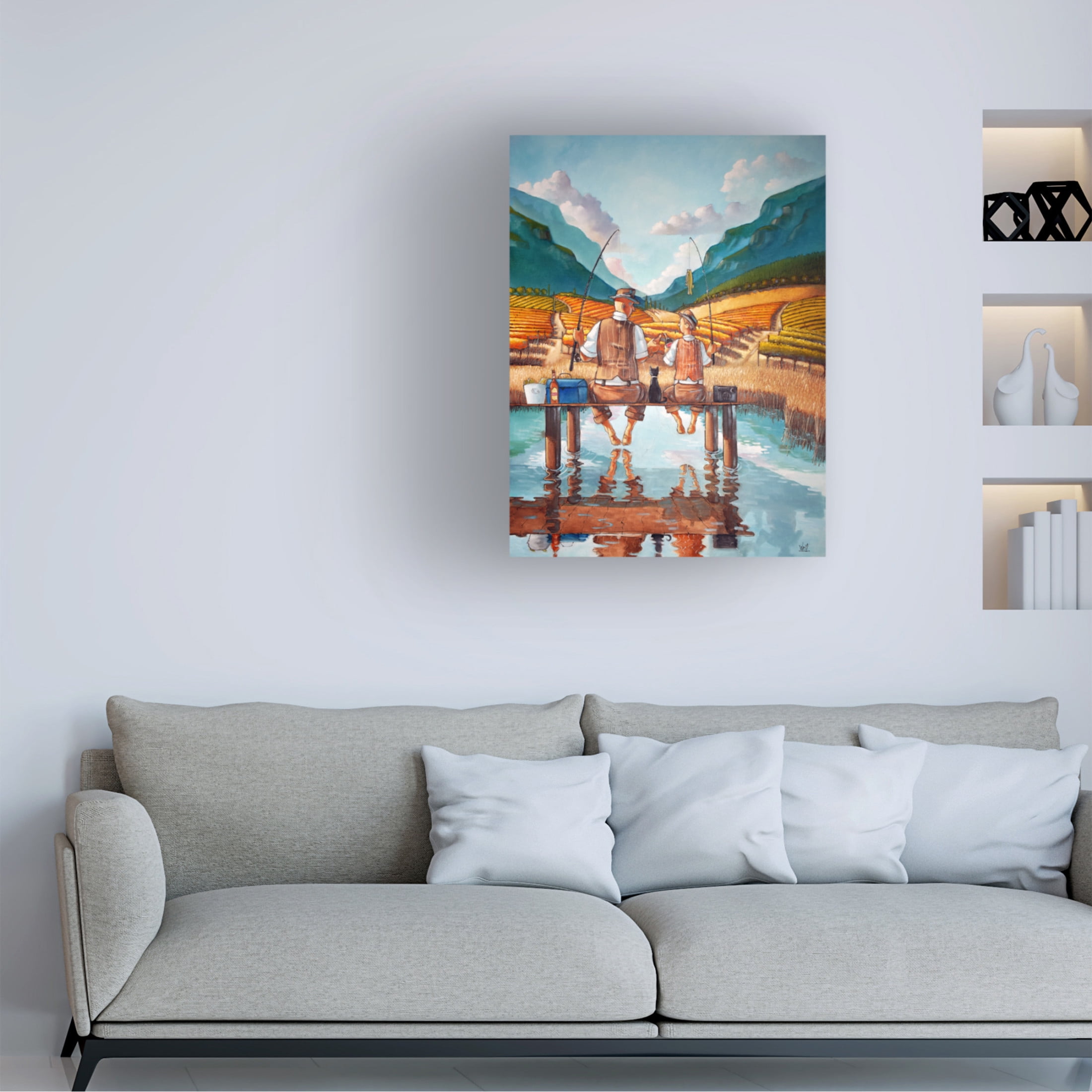 Canvas Wall Art - Ronald West 'First Catch' Wall Art for Living Room, Bedroom, or Office Décor by Trademark Fine Art - 24 x 32 Inches