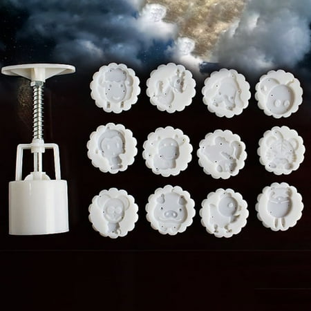 

Goodhd Moon Cake Mold Stamp Mid Autumn Festival DIY Hand Press Animals Mould Tool