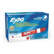 EXPO Low Odor Dry Erase Chisel Tip Markers, Red, 12 Count