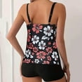 thumbnail image 5 of Wyzesi Swimwear for Relaxation Women's Swimwear Tankini 2 Piece Normal Swimsuit Backless 2 Piece Printing Adjustable Print Multi Color Padded Strap Bathing Suits Vacation Beach Wear E L, 5 of 5