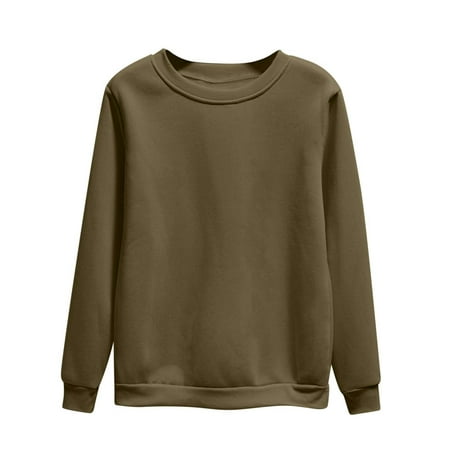 mihongmao Corset Tops for Women Women s Oversized Round Neck Sweatshirts Long Sleeve Turtleneck Velvet Sweatshirt Womens Tops Clearance under $5 Army Green XL