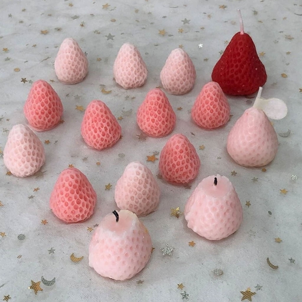 lanema Artistic Silicone Strawberry Shape Mold Resin Candle Chocolate Making Creative
