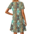 thumbnail image 5 of Fantaslook Boho Summer Dresses for Women Casual Short Sleeve T Shirt Dress with Pockets Beach Vacation Clothes, 5 of 9