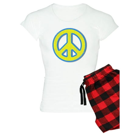 

CafePress - Ukraine Flag Ukrainian Pride Peace Symbol Pajamas - Women s Light Pajamas