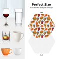 thumbnail image 6 of Naloa Hot Dog Burger Leather Coasters for Drinks, Durable Drink Coasters 4 Set for Tabletop Protection, Luxurious Home Décor and Housewarming Gift ( {designName})Hexagon, 6 of 6