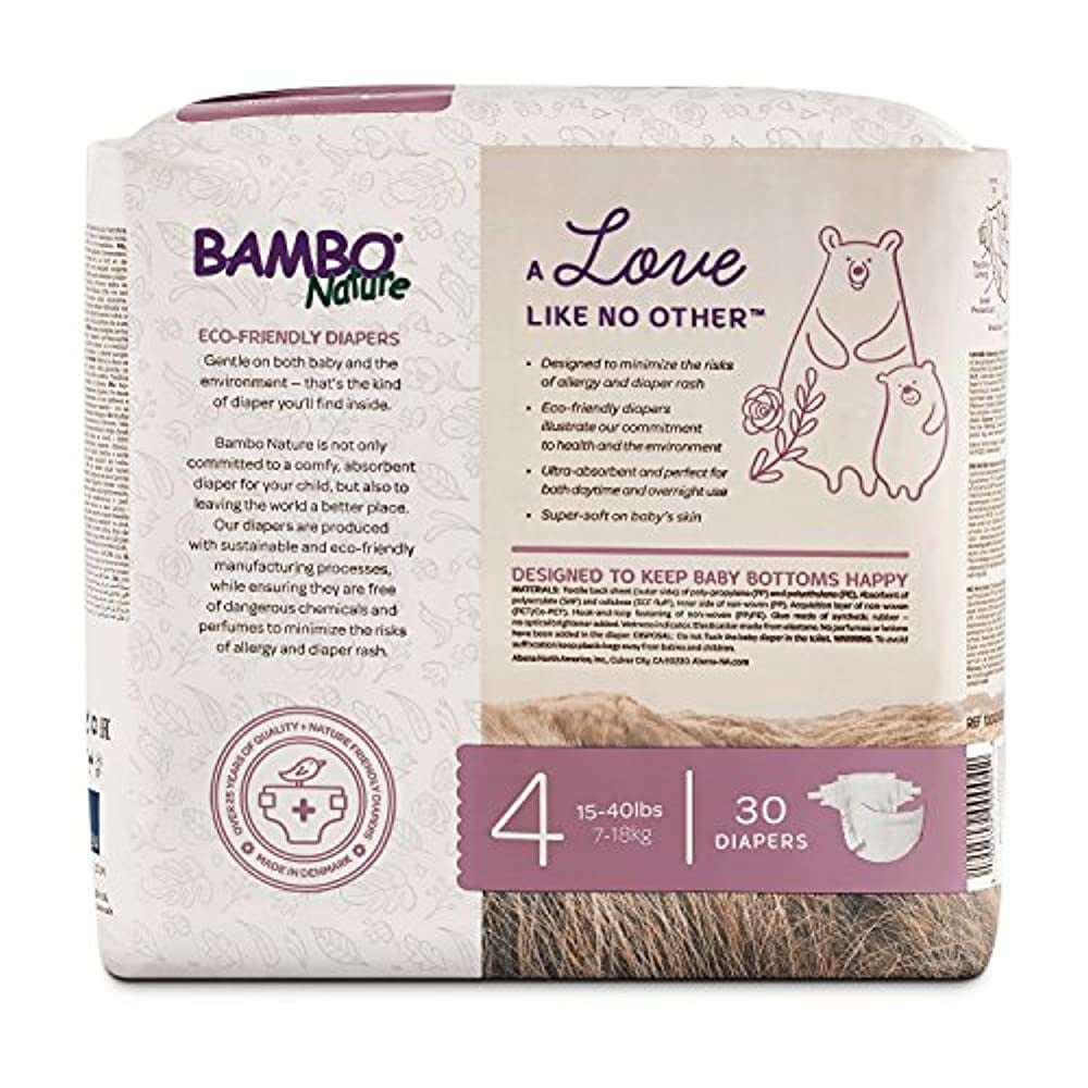 Size 1 28 Count Bambo Nature Premium Baby Diapers 4-11 lbs