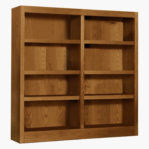Concepts In Wood MI4848-C Double Wide Bookcase, Cherry Finish 8 Shelves