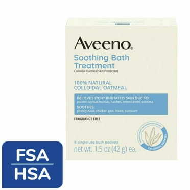 2X - Aveeno Soothing Bath Soak For Eczema, Natural Colloidal Oatmeal 8 ct