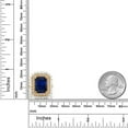 thumbnail image 3 of Gem Stone King 10.60 Ct Octagon Blue Created Sapphire 18K Yellow Gold Plated Silver Ring, 3 of 5
