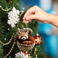 thumbnail image 5 of 5PC Xmas Tree Animal Ornaments – Cozy Christmas Ornaments Acrylic Cute Animal Christmas Trees Hanging Decorations Rustic Nature Themed Home Decor Animal Lovers, 5 of 5