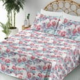 thumbnail image 3 of Ambesonne Nautical Fitted & Flat Sheet with Sham 3 Pcs Set, Watercolor Corals Plot, Twin, Dark Salmon and Pale Blue, 3 of 5