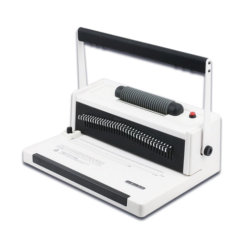 TB-S20A: TruBind Spiral Coil Spine Binding Machine with Electric Coil Spine Inserter, Manual Punch, Round Holes, 4:1 Pitch, White and Black