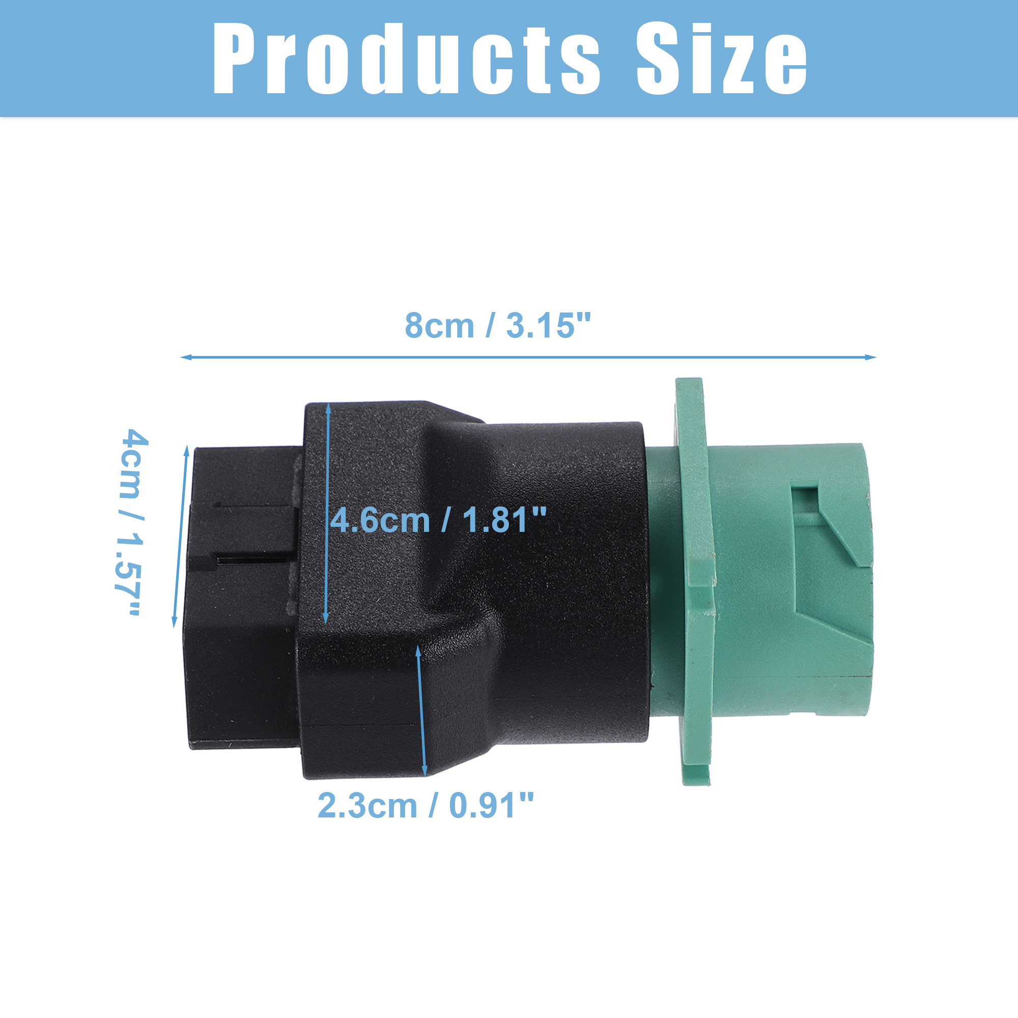 Unique Bargains 16Pin OBD Male to 9Pin J1939 Female Adapter Diagnostic Connector
