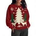 thumbnail image 5 of Women and Men Christmas Tops Christmas Tree Sweaters Printed Knit Shirts Fleece Thicken Sweatshirt Merry Christmas Pullover Christmas Couple Outfits, 5 of 9