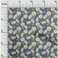 thumbnail image 2 of oneOone Cotton Jersey Teal Blue Fabric Floral Sunflower With Honey Bee Quilting Supplies Print Sewing Fabric By The Yard 58 Inch Wide, 2 of 4