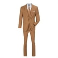 thumbnail image 4 of Wehilion Men’s Slim Fit Suit One Button 3-Piece Blazer Dress Business Wedding Party Jacket Vest & Pant Gold XS, 4 of 5