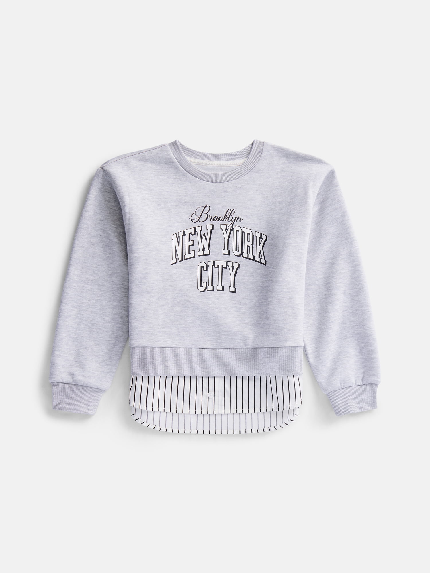 Wonder Nation Girls Double Top with Long Sleeves, Sizes 4-18 & Plus