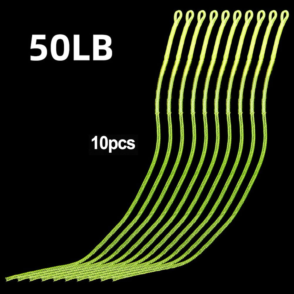 10Pcs Fishing Nylon Braided Leader Fly Fishing Loop Connector 20Lb 30Lb 50Lb