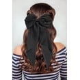 thumbnail image 4 of Pasadores de lazo para el pelo de satén para mujer, pinzas para el pelo con lazos en capas, cola larga, horquilla de Color sólido, pasadores para el cabelloVerde oscuro1pcs, 4 of 4