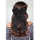 thumbnail image 4 of Pasadores de lazo para el pelo de satén para mujer, pinzas para el pelo con lazos en capas, cola larga, horquilla de Color sólido, pasadores para el cabello(Verde oscuro)(1 pieza), 4 of 4