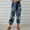 Navy, variant on Elastic Waist Pants for Women Wide Legs Fashion Misses Summer Casual Loose Cotton and Linen Pocket Solid Jeans Pants