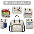 thumbnail image 2 of Pioneer Flower Floral Print Pattern Insulated Leakproof Lunch Box for Women, Large Lunch Bag for Tween Teen Adult, Loncheras Para Mujer for Work Beach Travel Picnic Camping, 2 of 3